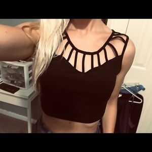 Charollette russe Black Crop Top